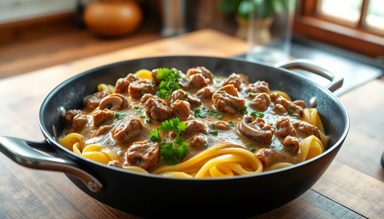Easy Ground Beef Stroganoff Recipe - Ready in 30 Minutes 4 Easy Ground Beef Stroganoff Recipe - Ready in 30 Minutes 3