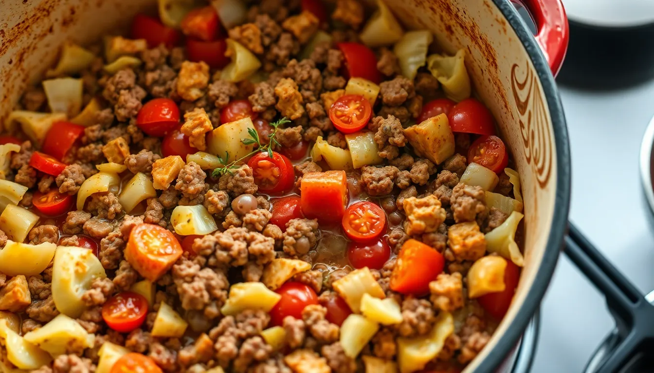 Easy Cabbage Recipe with Ground Beef - One-Pot Comfort Food in 30 Minutes 4 Easy Cabbage Recipe with Ground Beef - One-Pot Comfort Food in 30 Minutes 3