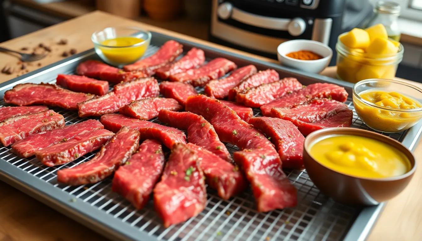 Easy Dill Pickle Beef Jerky Recipe: Tangy Homemade Snack in 8 Hours 4 Easy Dill Pickle Beef Jerky Recipe: Tangy Homemade Snack in 8 Hours 3