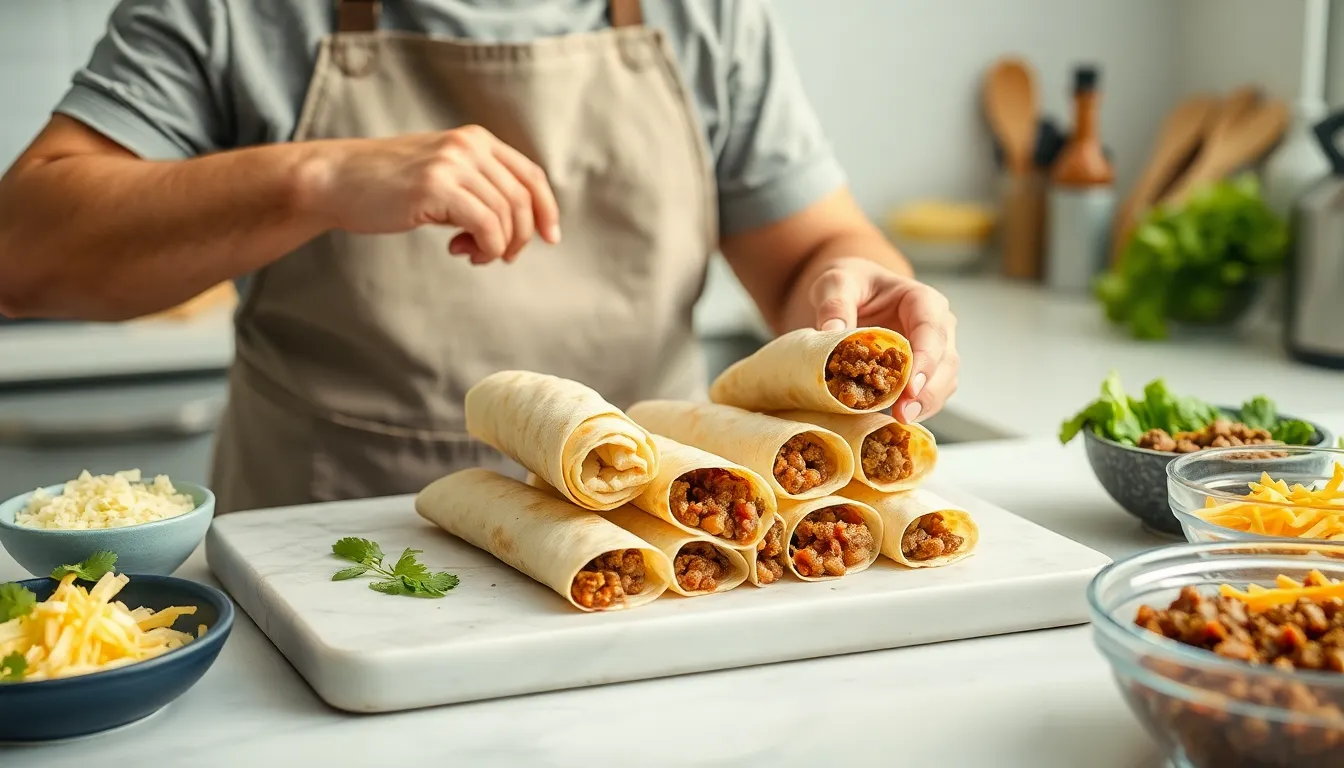 Easy Ground Beef Taquitos Recipe - Crispy Homemade Mexican Rolls in 30 Minutes 4 Easy Ground Beef Taquitos Recipe - Crispy Homemade Mexican Rolls in 30 Minutes 3