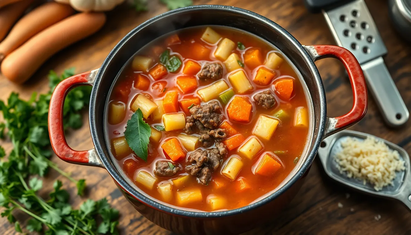 Hearty Minestrone Soup Recipe with Ground Beef - Easy One-Pot Italian Comfort Food 3