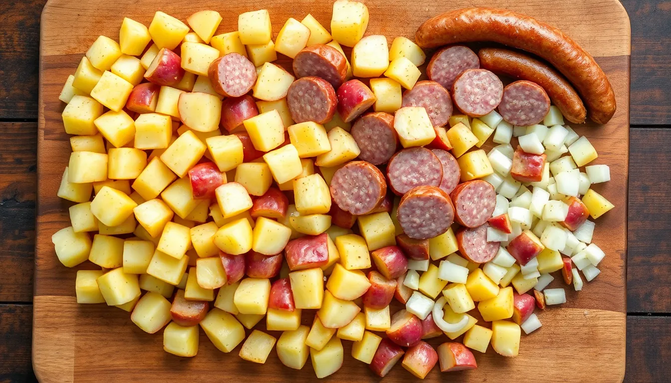 Easy Oven Roasted Smoked Sausage and Potatoes Recipe (30-Minute Sheet Pan Meal) 4 Easy Oven Roasted Smoked Sausage and Potatoes Recipe (30-Minute Sheet Pan Meal) 3