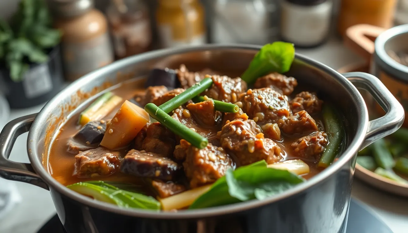 Authentic Beef Kare Kare Recipe: Filipino Peanut Stew Made Easy at Home 6 Authentic Beef Kare Kare Recipe: Filipino Peanut Stew Made Easy at Home 5