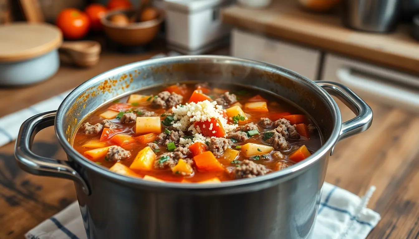 Hearty Minestrone Soup Recipe with Ground Beef - Easy One-Pot Italian Comfort Food 5