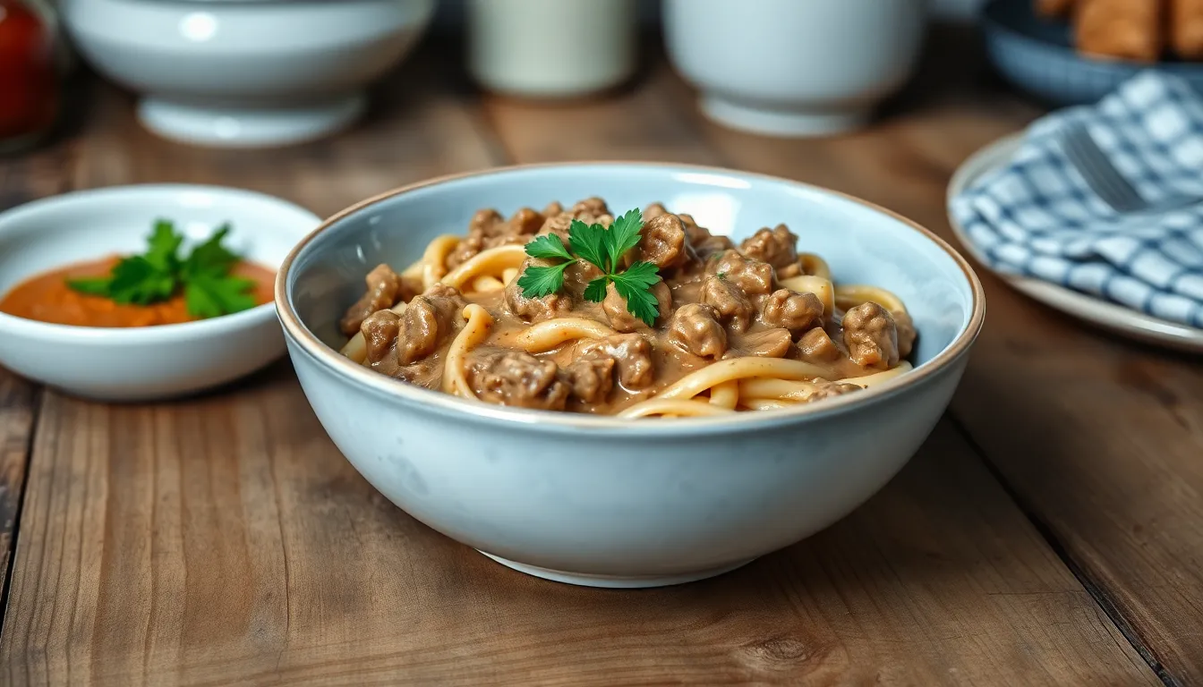 Easy Ground Beef Stroganoff Recipe - Ready in 30 Minutes 8 Easy Ground Beef Stroganoff Recipe - Ready in 30 Minutes 7