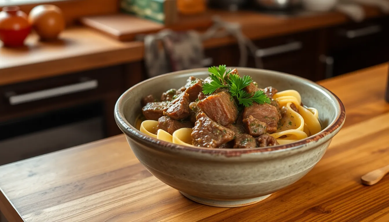 Easy Beef Tips and Noodles Recipe: Tender, Comforting Family Dinner in 30 Minutes 8 Easy Beef Tips and Noodles Recipe: Tender, Comforting Family Dinner in 30 Minutes 7