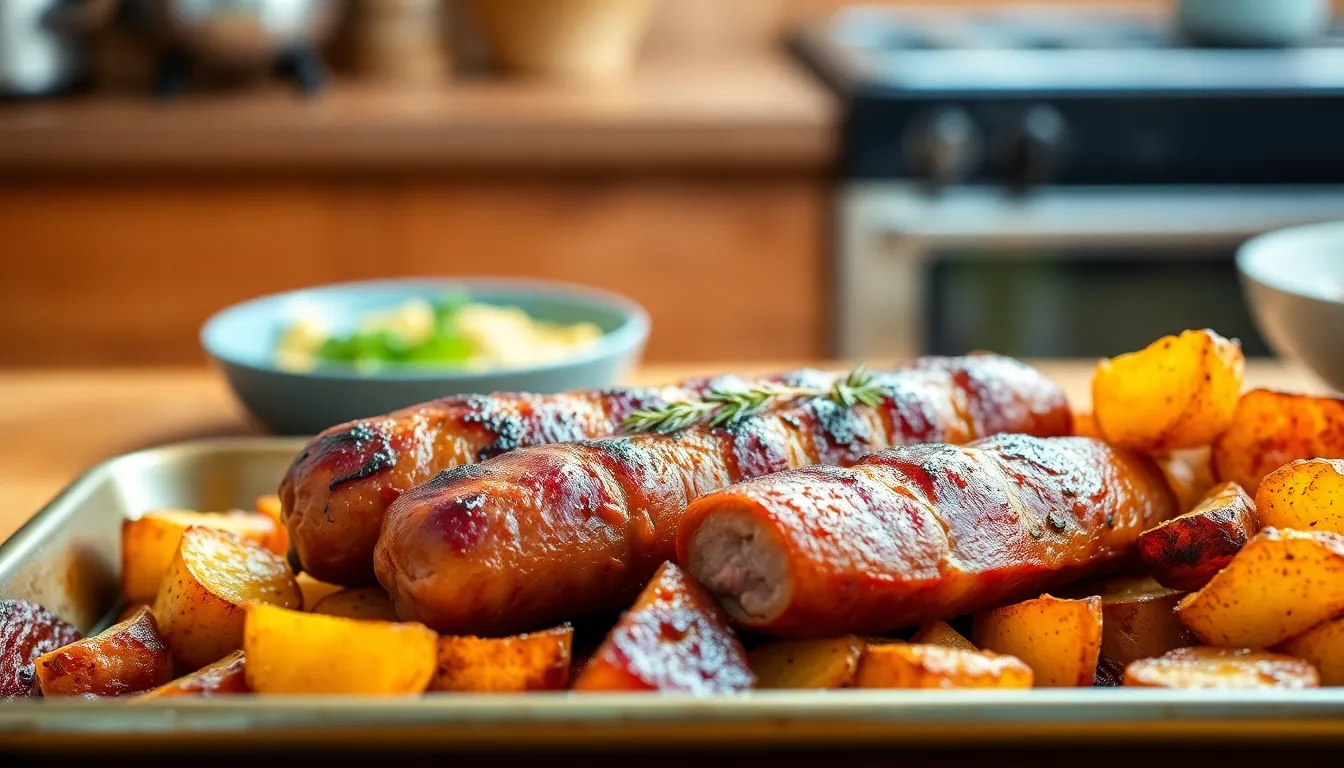 Easy Oven Roasted Smoked Sausage and Potatoes Recipe (30-Minute Sheet Pan Meal) 8 Easy Oven Roasted Smoked Sausage and Potatoes Recipe (30-Minute Sheet Pan Meal) 7