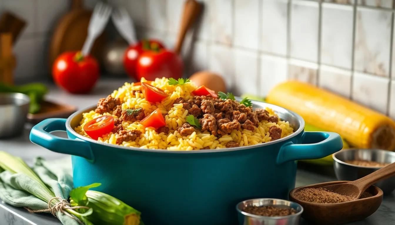 Easy Spanish Rice with Ground Beef Recipe - 30 Minute Main Dish 8 Easy Spanish Rice with Ground Beef Recipe - 30 Minute Main Dish 7