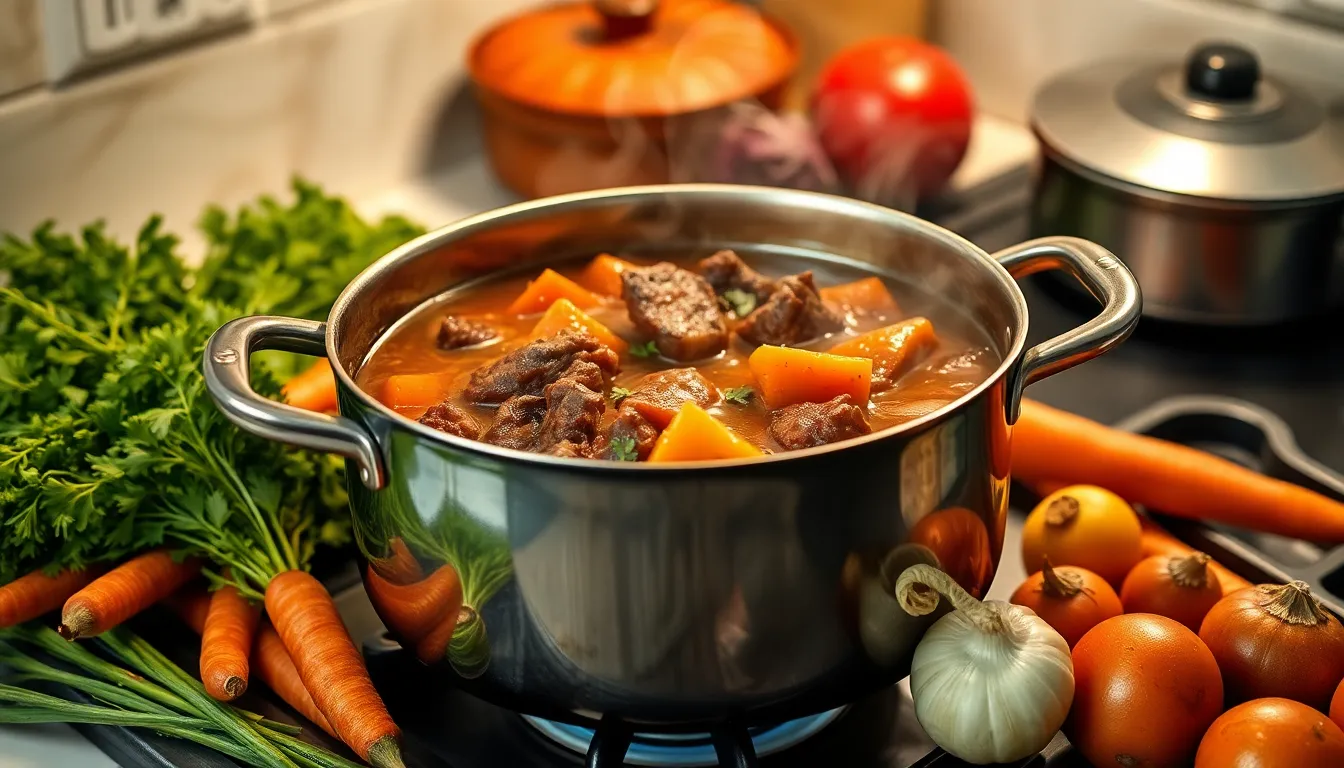 Perfect Stovetop Beef Stew Recipe: Tender Meat & Rich Gravy in One Pot 14 Perfect Stovetop Beef Stew Recipe: Tender Meat & Rich Gravy in One Pot 13