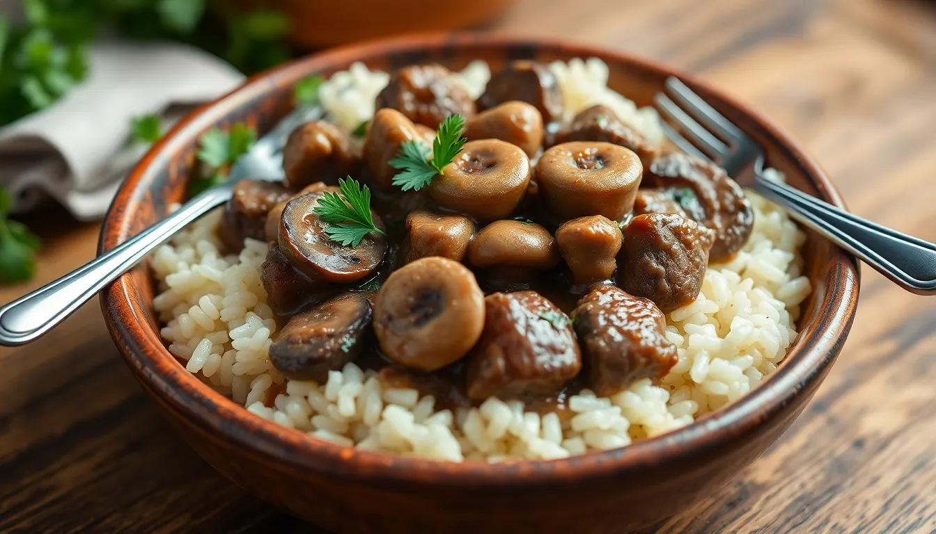 Easy Beef Tips and Rice Recipe: Tender, Flavorful One-Pot Comfort Food 14 Easy Beef Tips and Rice Recipe: Tender, Flavorful One-Pot Comfort Food 13