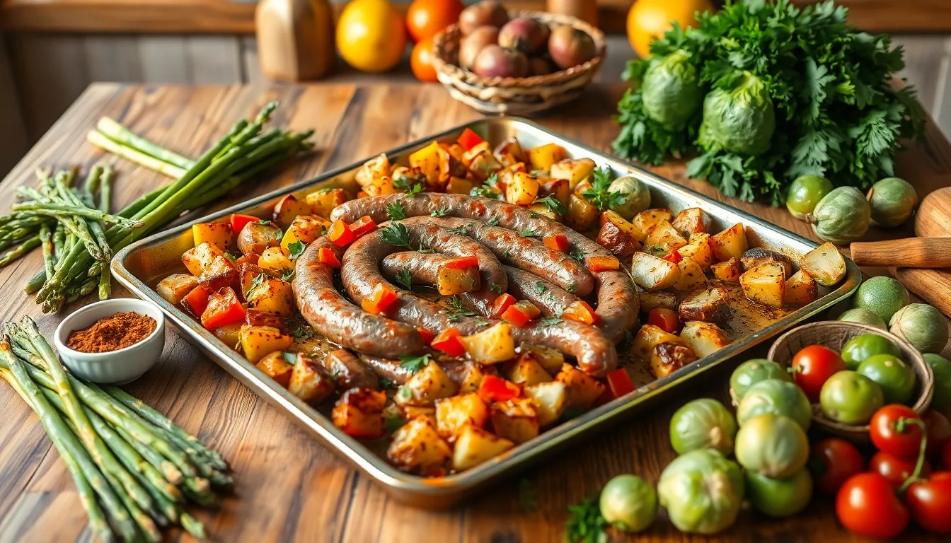 Easy Oven Roasted Smoked Sausage and Potatoes Recipe (30-Minute Sheet Pan Meal) 14 Easy Oven Roasted Smoked Sausage and Potatoes Recipe (30-Minute Sheet Pan Meal) 13