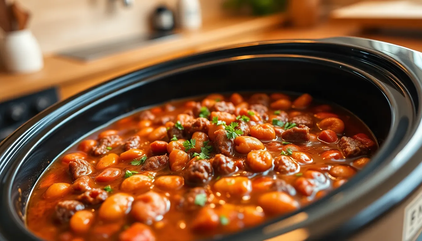 Easy Crockpot Baked Beans with Ground Beef Recipe (One-Pot Comfort Food) 16 Easy Crockpot Baked Beans with Ground Beef Recipe (One-Pot Comfort Food) 15