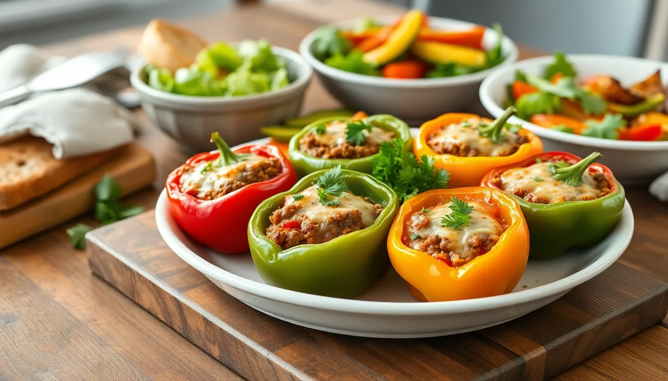 Easy Stuffed Bell Peppers with Ground Beef Recipe (Ready in 40 Minutes!) 16 Easy Stuffed Bell Peppers with Ground Beef Recipe (Ready in 40 Minutes!) 15