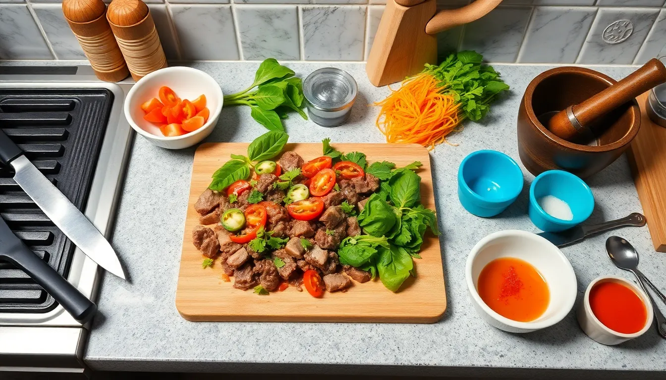 Authentic Thai Beef Salad Recipe (Yam Neua) - Easy 20-Minute Restaurant-Style Dish 2 Authentic Thai Beef Salad Recipe (Yam Neua) - Easy 20-Minute Restaurant-Style Dish 1