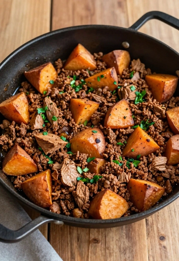 10 Healthy Ground Turkey Recipes for Lighter Satisfying Dinners 85 10 Healthy Ground Turkey Recipes for Lighter Satisfying Dinners - 9. Ground Turkey and Sweet Potato Skillet