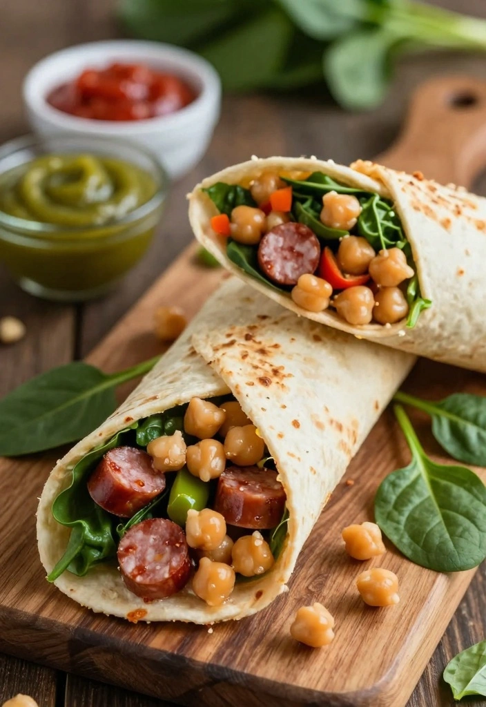 10 Healthy Sausage Recipes With Lighter Flavorful Twists 23 10 Healthy Sausage Recipes With Lighter Flavorful Twists - 3. Mediterranean Chickpea and Sausage Wrap