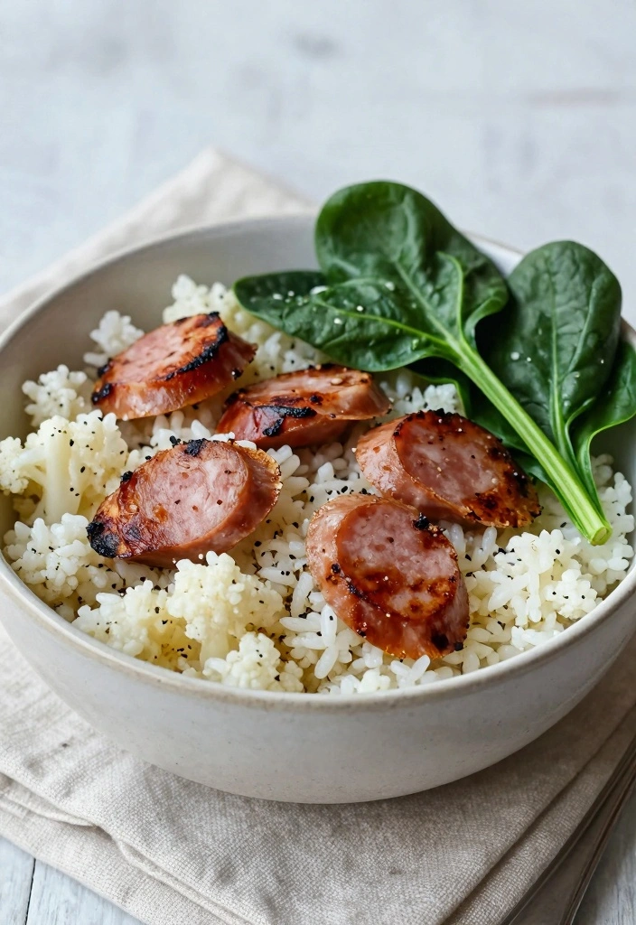 10 Healthy Sausage Recipes With Lighter Flavorful Twists 56 10 Healthy Sausage Recipes With Lighter Flavorful Twists - 6. Cauliflower Rice and Sausage Bowls