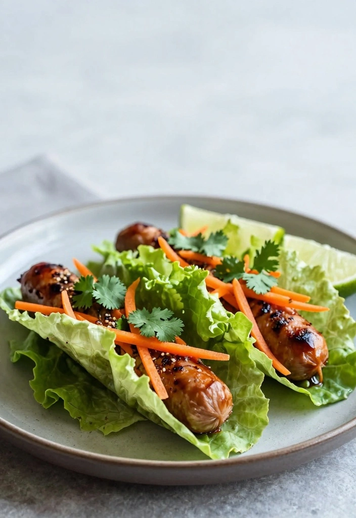 10 Healthy Sausage Recipes With Lighter Flavorful Twists 89 10 Healthy Sausage Recipes With Lighter Flavorful Twists - 9. Thai Sausage Lettuce Wraps