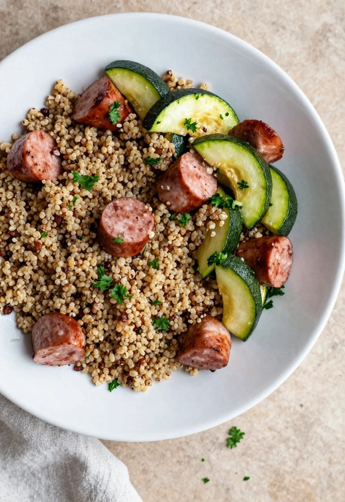 10 Sausage and Zucchini Recipes for Fresh Quick Meals 57 10 Sausage and Zucchini Recipes for Fresh Quick Meals - 6. Sausage and Zucchini Quinoa Bowl