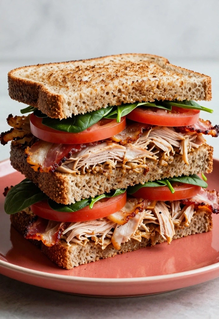 10 Turkey Sandwich Meat Recipes for Easy Tasty Lunches 52 10 Turkey Sandwich Meat Recipes for Easy Tasty Lunches - 6. Turkey BLT with Spinach