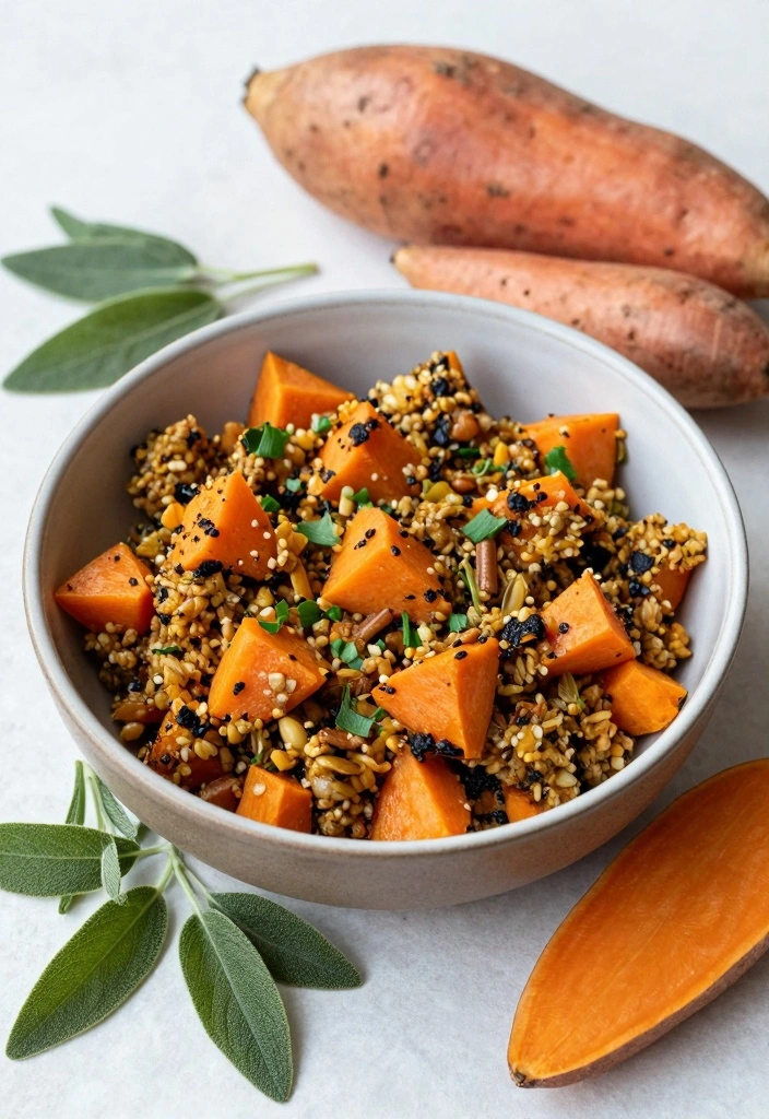 10 Turkey Stuffing Recipes for Classic Cozy Holiday Flavor 45 10 Turkey Stuffing Recipes for Classic Cozy Holiday Flavor - 5. Sweet Potato and Sage Stuffing