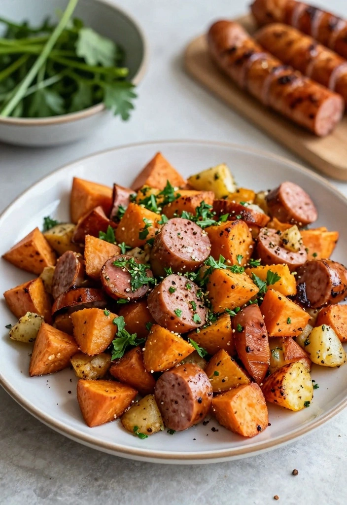 12 Chicken Sausage Recipes for Light Flavorful Dinners 98 12 Chicken Sausage Recipes for Light Flavorful Dinners - 10. Chicken Sausage and Sweet Potato Hash