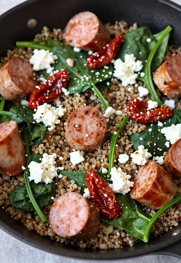 12 Chicken Sausage Recipes for Light Flavorful Dinners 23 12 Chicken Sausage Recipes for Light Flavorful Dinners - 3. Chicken Sausage and Quinoa Skillet