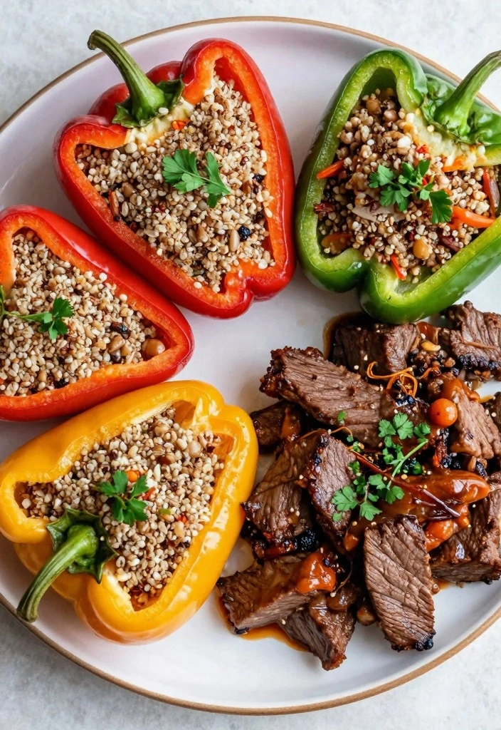 12 Crock Pot Ground Beef Recipes for Easy Rich Slow Cooked Meals 12. Spicy Beef and Quinoa Stuffed Peppers