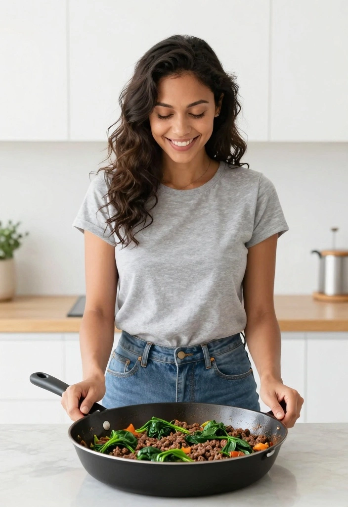 12 Ground Beef Skillet Recipes for Fast One Pan Weeknight Meals 97 12 Ground Beef Skillet Recipes for Fast One Pan Weeknight Meals - 10. Ground Beef and Spinach Skillet