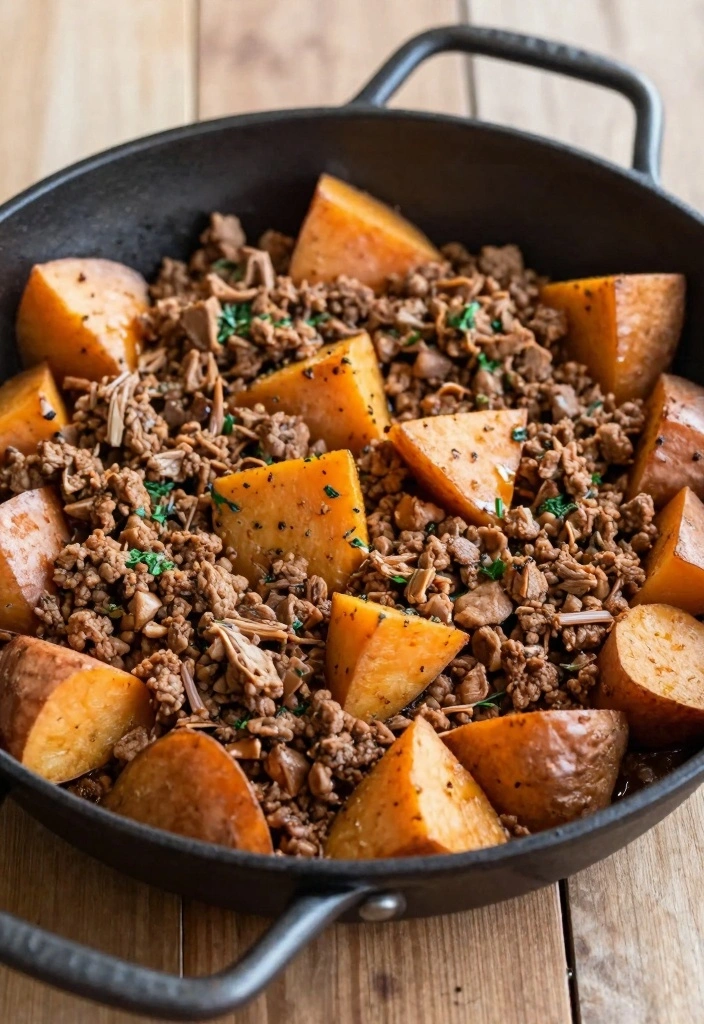 12 Ground Turkey Recipes for Easy Healthy Weeknight Meals 89 12 Ground Turkey Recipes for Easy Healthy Weeknight Meals - 9. Turkey and Sweet Potato Skillet