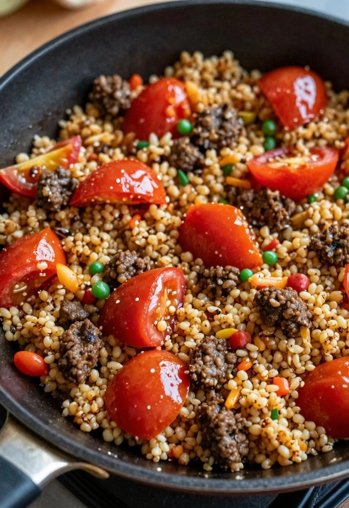 12 Italian Sweet Sausage Recipes for Comforting Everyday Dinners 63 12 Italian Sweet Sausage Recipes for Comforting Everyday Dinners - 7. One-Pan Sausage and Tomato Quinoa