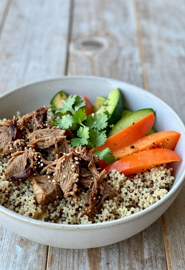 12 Pulled Pork Crock Pot Recipes for Effortless Tender Meals 97 12 Pulled Pork Crock Pot Recipes for Effortless Tender Meals - 10. Pulled Pork Quinoa Bowl