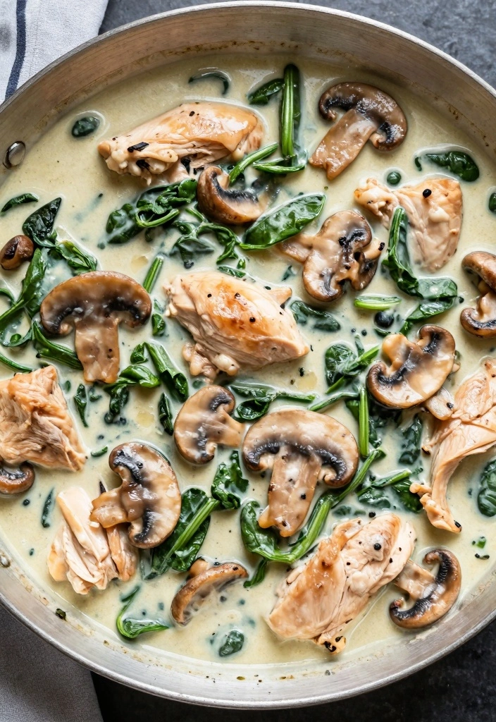 14 Chicken Breast Recipes for Quick Healthy Weeknight Meals 35 14 Chicken Breast Recipes for Quick Healthy Weeknight Meals - 4. Creamy Spinach and Mushroom Chicken