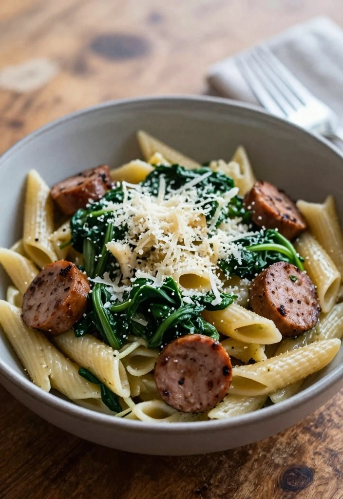 14 Sausage Recipes for Hearty Quick Weeknight Meals 12 14 Sausage Recipes for Hearty Quick Weeknight Meals - 2. Sausage and Spinach Pasta