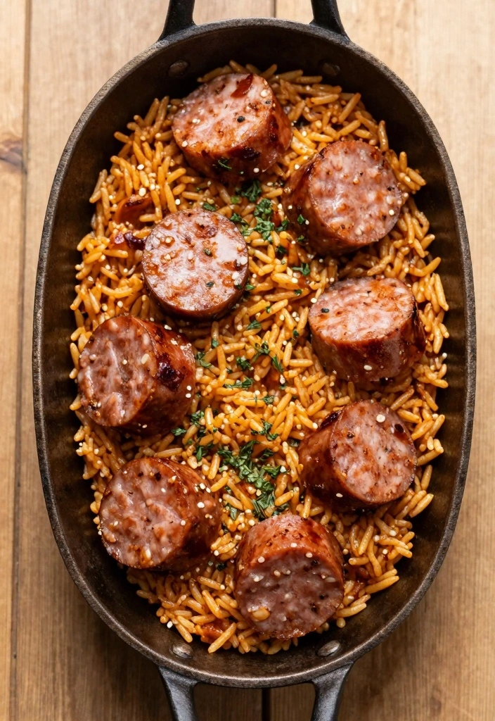 14 Sausage Recipes for Hearty Quick Weeknight Meals 23 14 Sausage Recipes for Hearty Quick Weeknight Meals - 3. Spicy Sausage and Rice Skillet