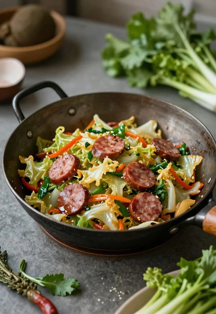 14 Sausage Recipes for Hearty Quick Weeknight Meals 45 14 Sausage Recipes for Hearty Quick Weeknight Meals - 5. Sausage and Cabbage Stir-Fry