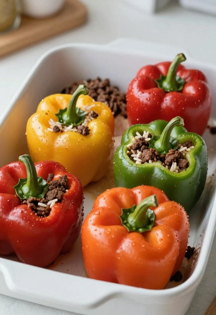 15 Easy Recipes That Use Ground Beef for Quick Hearty Meals 56 15 Easy Recipes That Use Ground Beef for Quick Hearty Meals - 6. Stuffed Bell Peppers