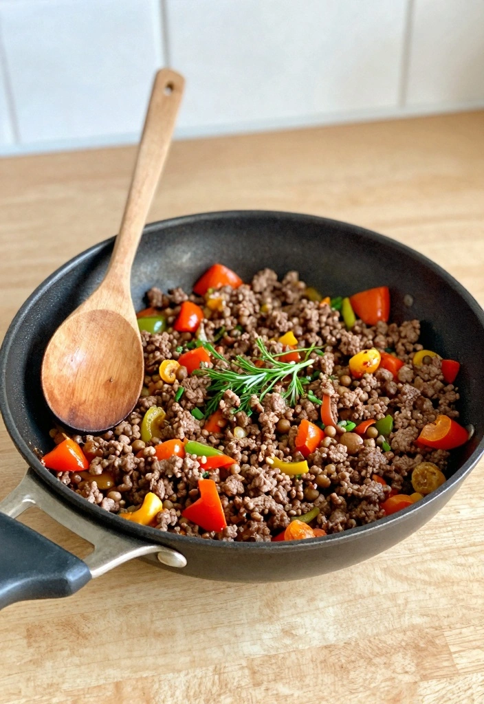 15 Recipes Using Ground Beef for Quick Family Friendly Dinners 45 15 Recipes Using Ground Beef for Quick Family Friendly Dinners - 5. Beef and Vegetable Skillet