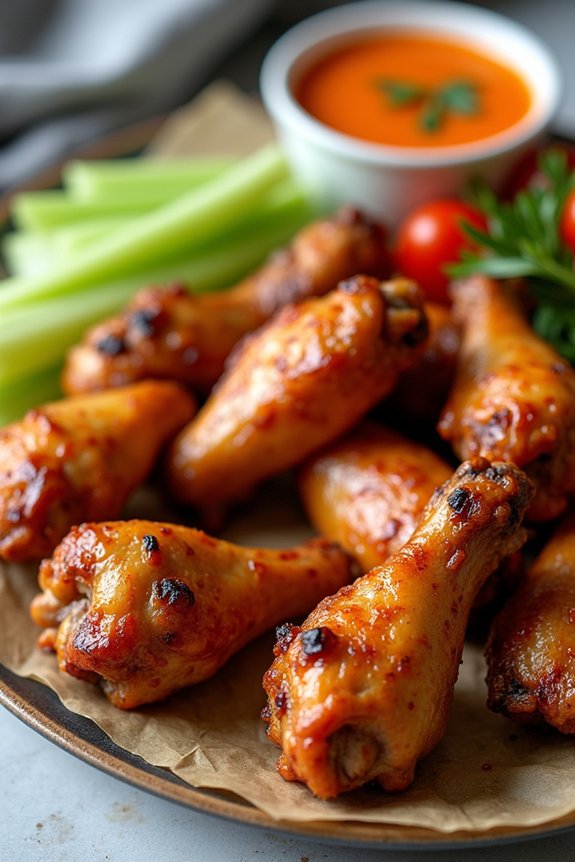 baked wings portioned protein sauces sides