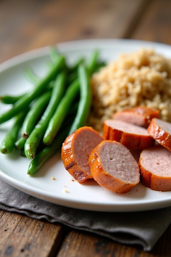 chicken sausage with high fiber sides