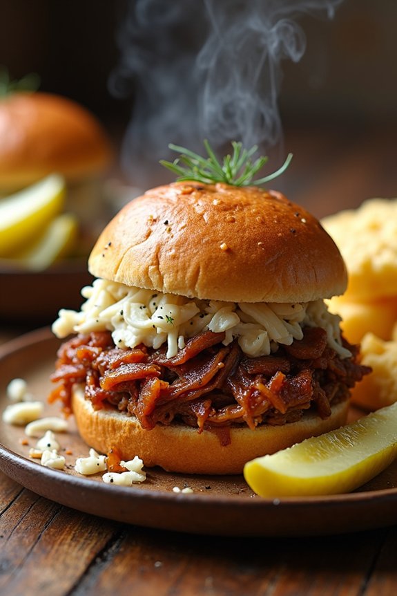 creamy mayo based coleslaw complements pork