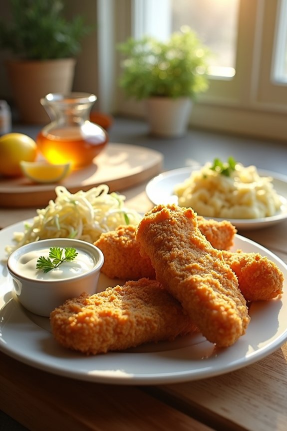 crispy tenders with versatile sides