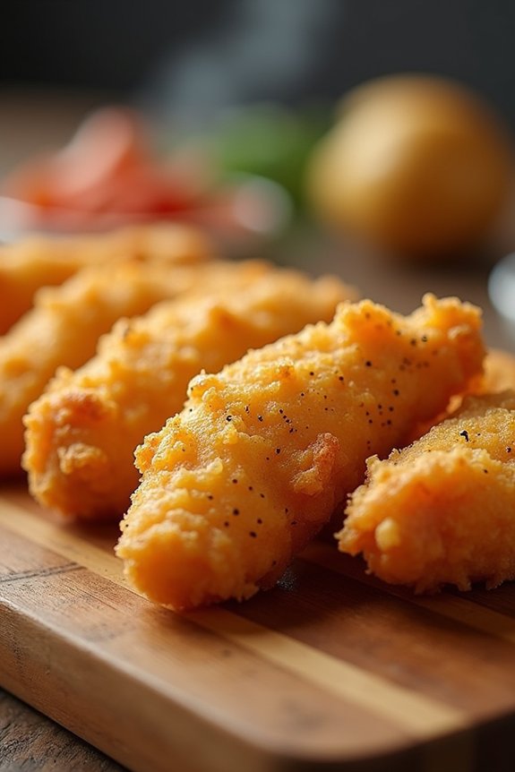 double fry for crispy tenders