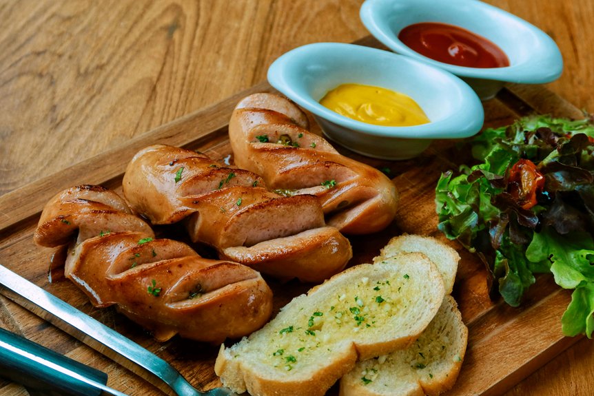 five sausage types calorie counts