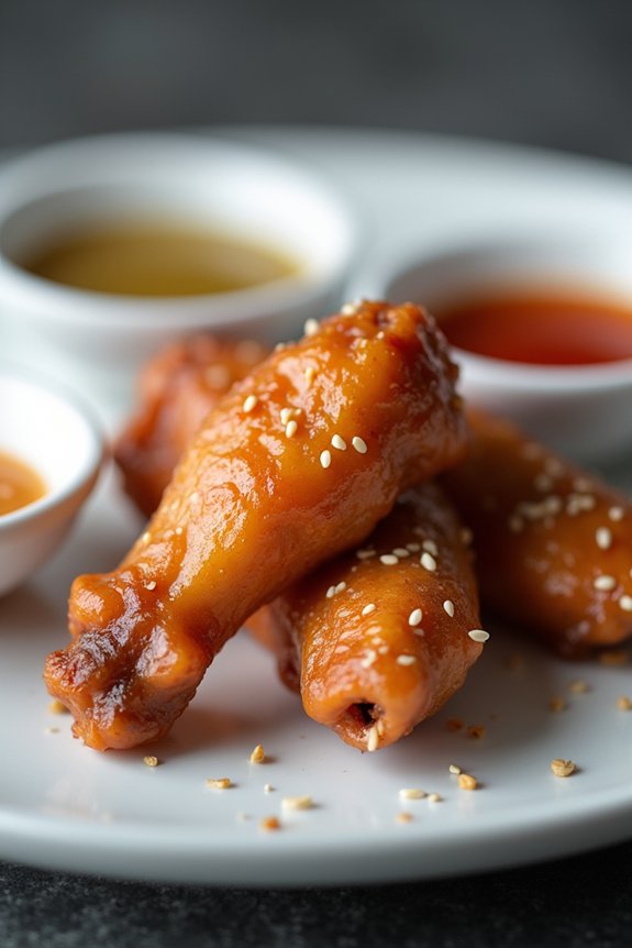 four to six wings centered serving
