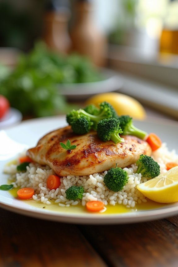 lean chicken brown rice veggies fullness