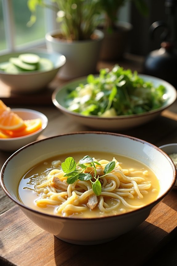light salads complement warm soup