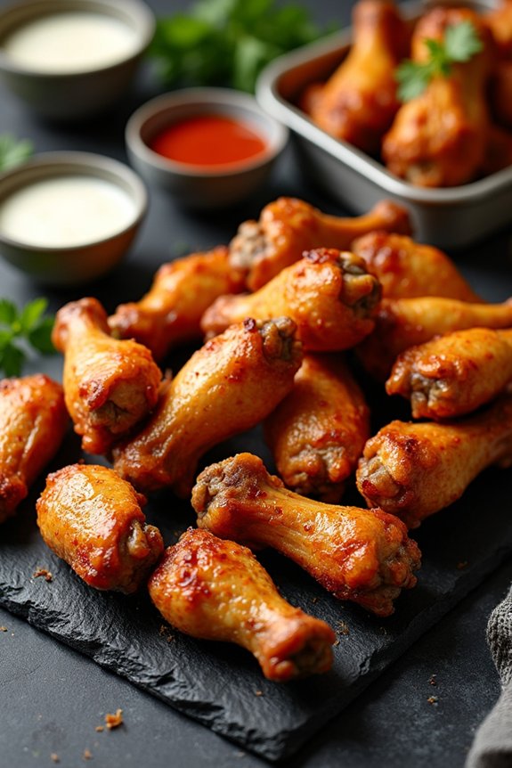 oven roasted wings lower calories
