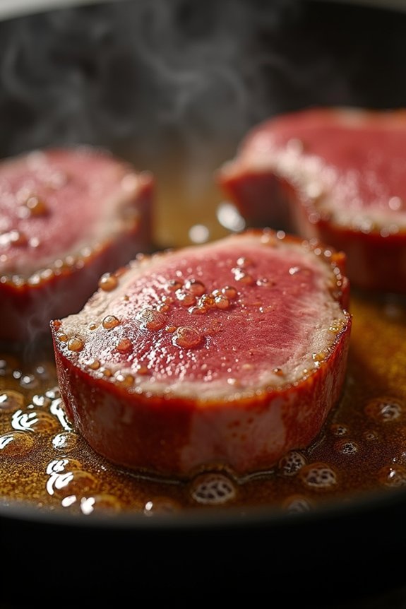 sear pork tenderloin for flavor