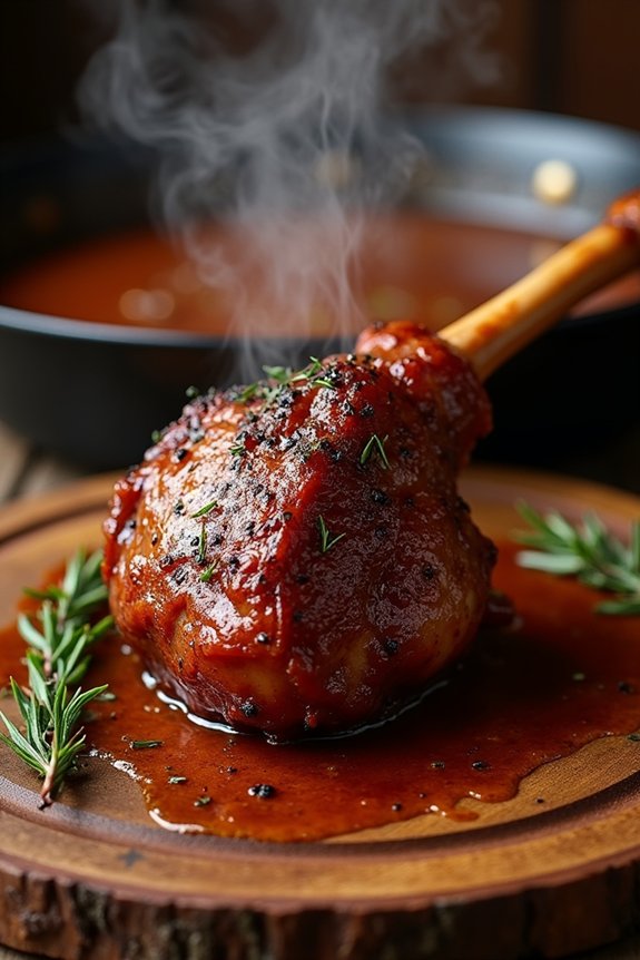 slow cooked pork shank tenderness